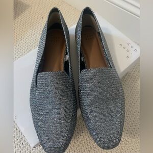 Silver shimmer loafers